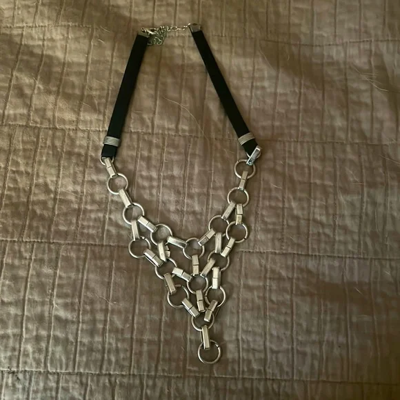 Black chain silver necklace, never worn. New. No tags. Doesn’t fit my style. - Picture 1 of 2